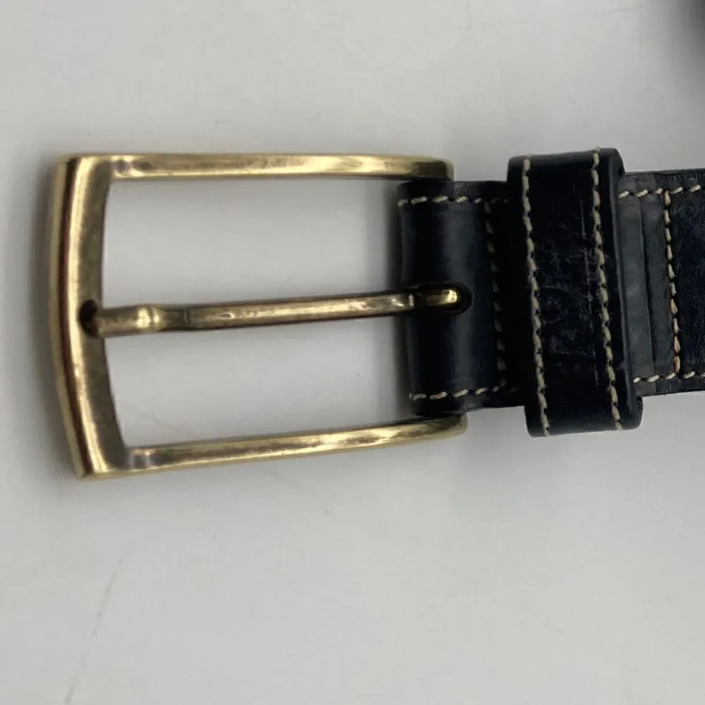 El Caballo Black Leather Men’s Belt Size 85-40,5”/39” Made in Italy